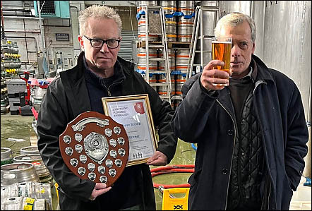 Steve Brown (MD) with Geoff Strawbridge (CAMRA)